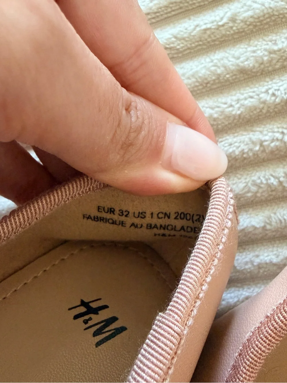 H&M Blush Pink Ballet Flats with Bow